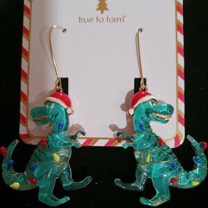 TRUE TO FORM - CHRISTMAS DINOSAUR  EARRINGS